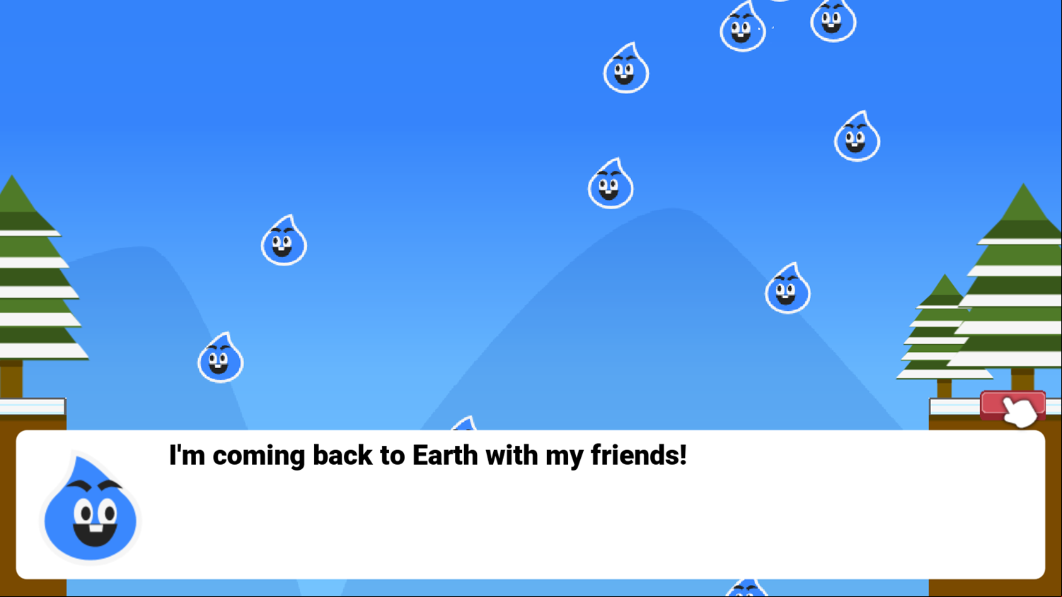 Super Droplet Cycle Game Return to Earth Screen Screenshot.