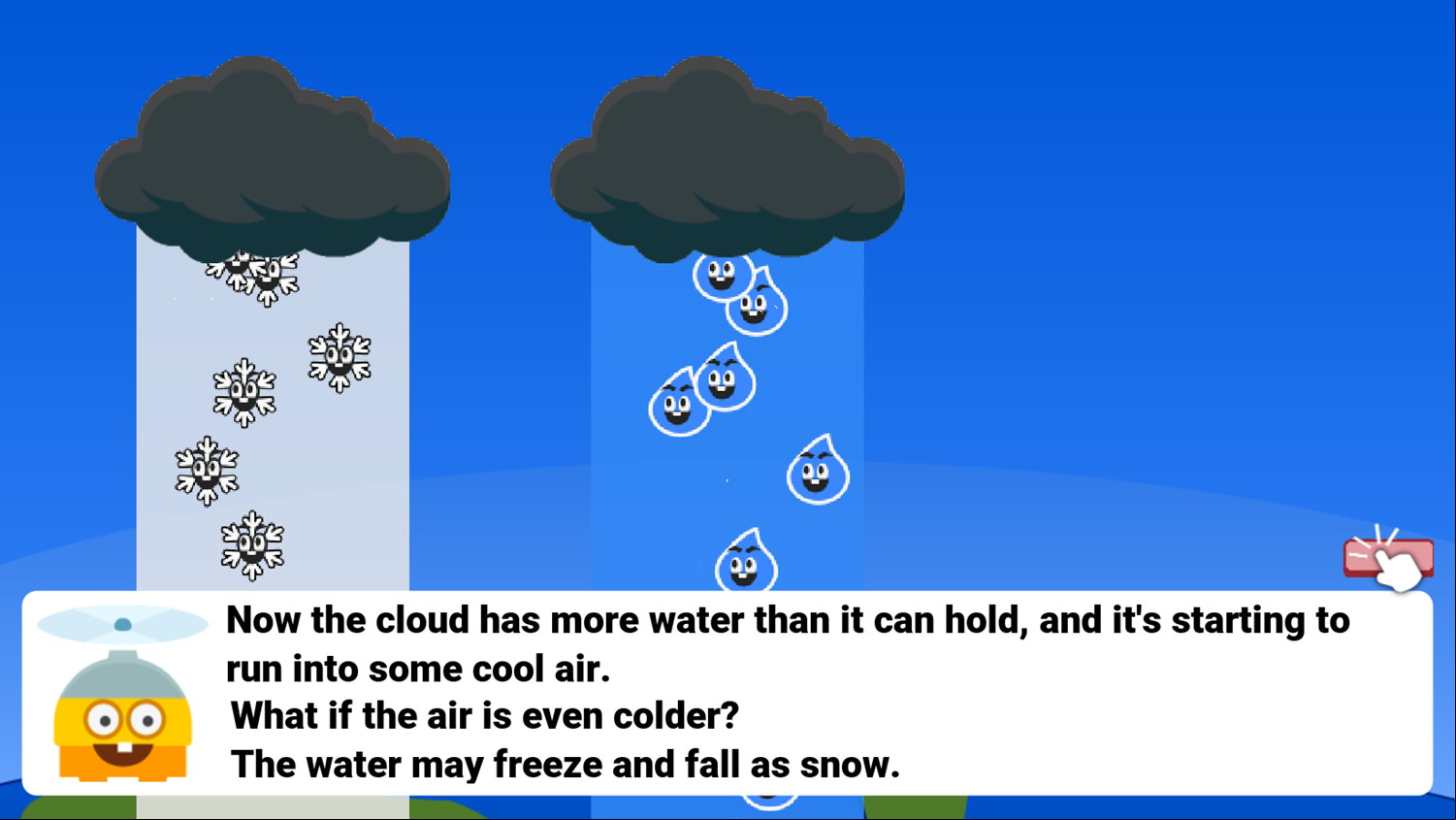 Super Droplet Cycle Game Snow Screen Screenshot.