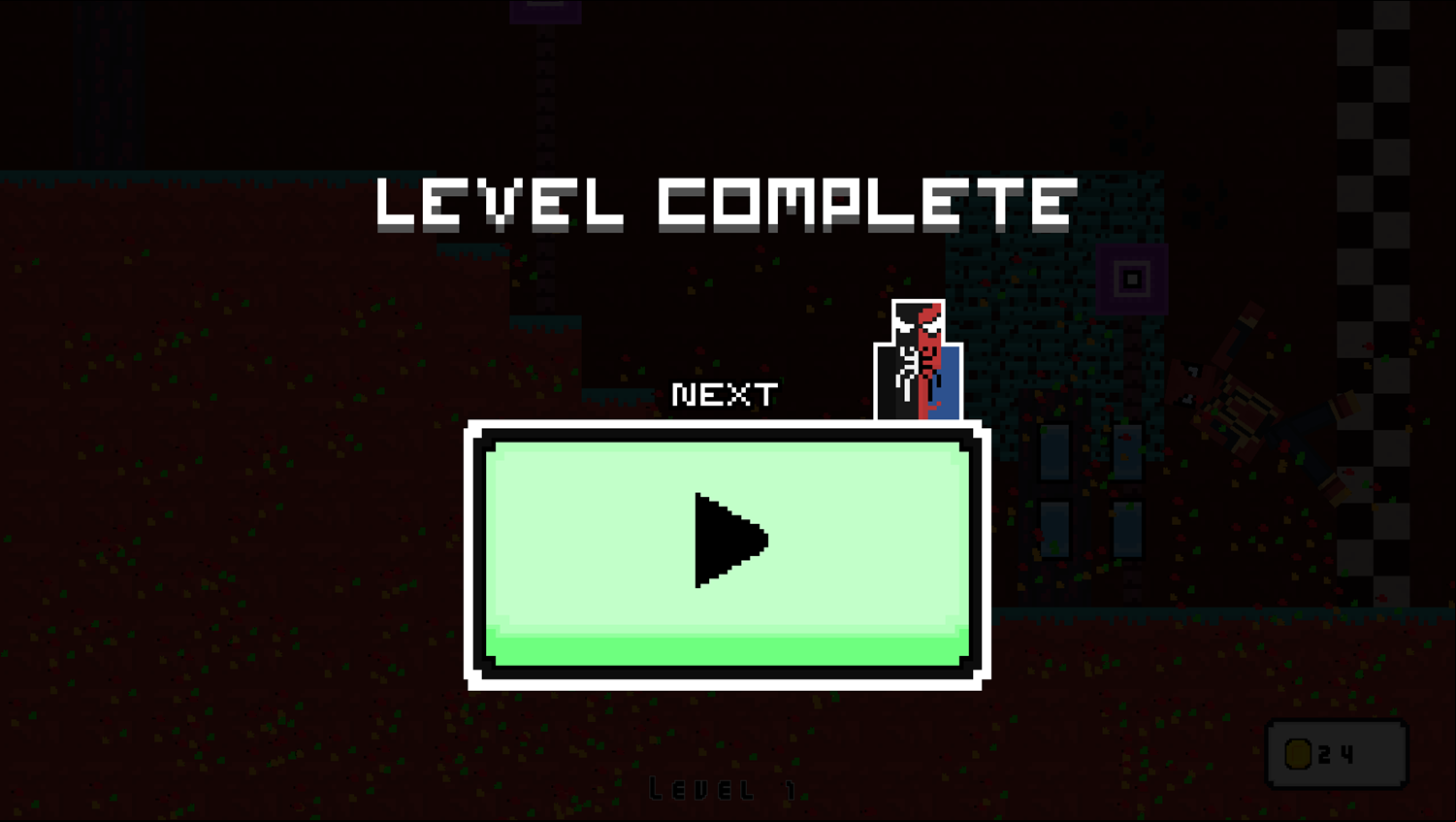 Super Hero Rope Game Level Complete Screenshot.