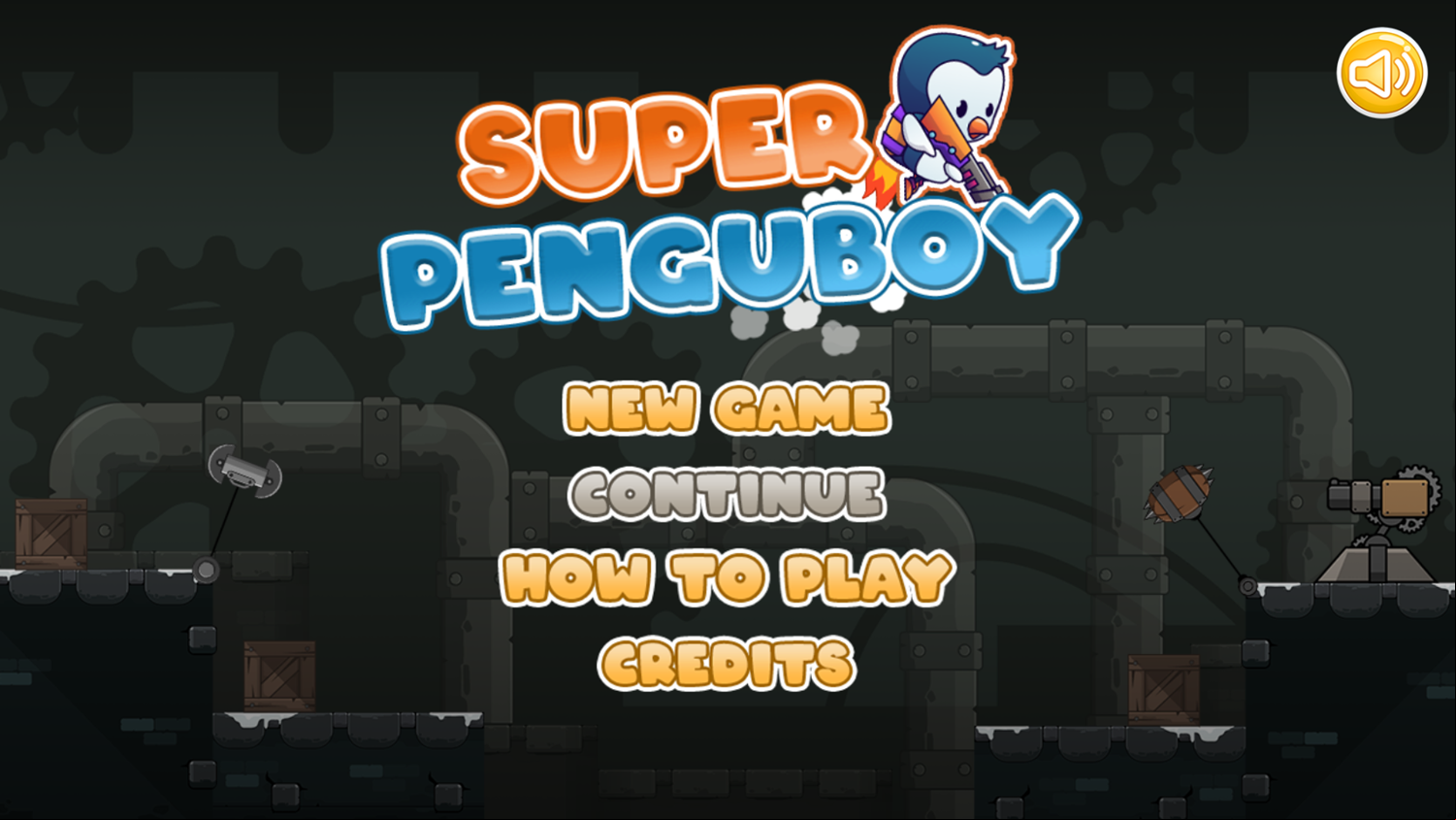 Super Penguboy Game Welcome Screen Screenshot.