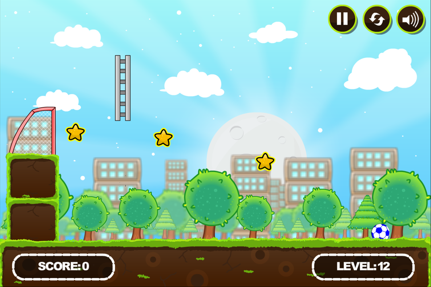 Super Soccer Star 2 Game Level With a Moving Obstacle Screenshot.