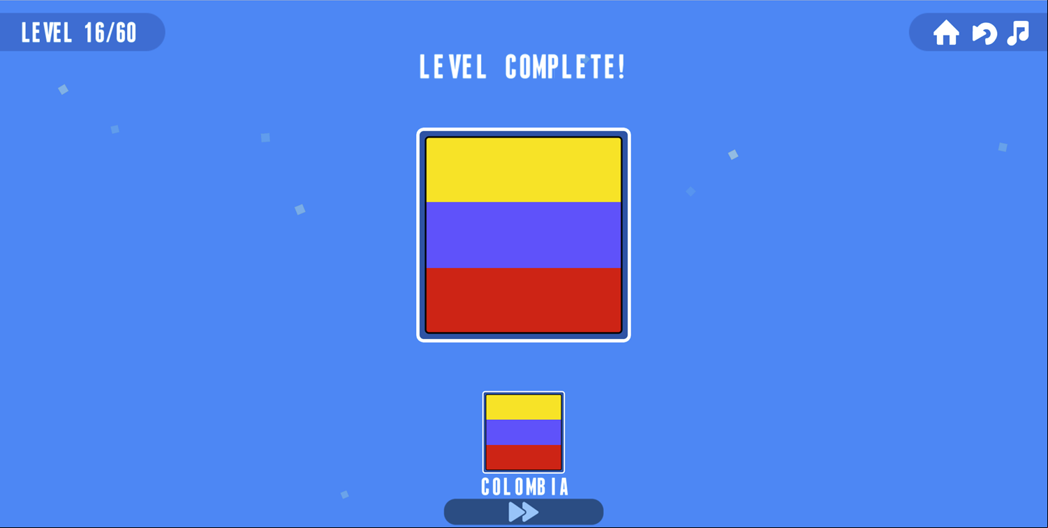Surabikku Game Flag Level Complete Screen Screenshot.