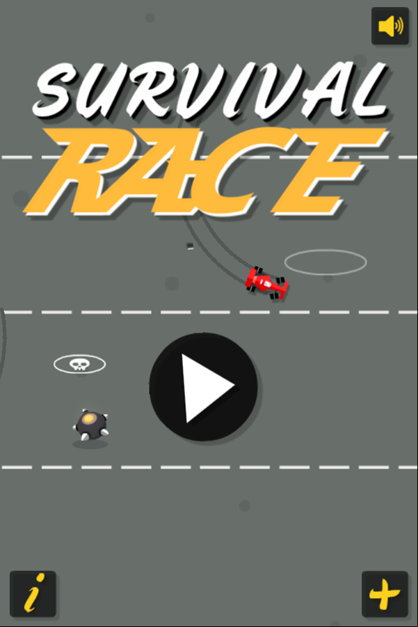 Survival Race Game Welcome Screen Screenshot.