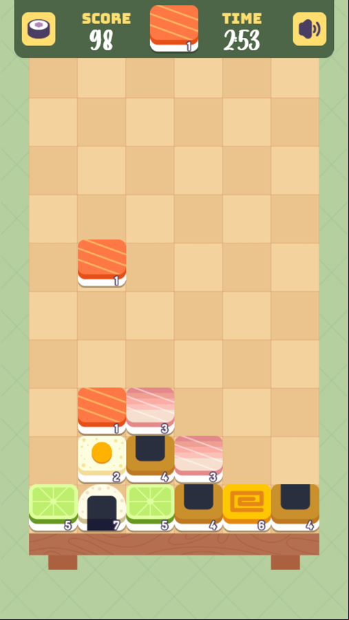 Sushi Merge Game Play Screenshot.