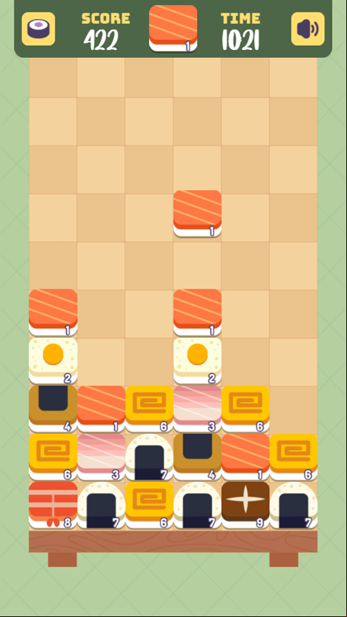 Sushi Merge Game Progress Screenshot.