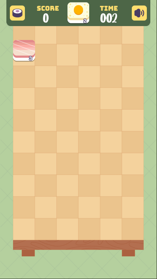 Sushi Merge Game Start Screenshot.
