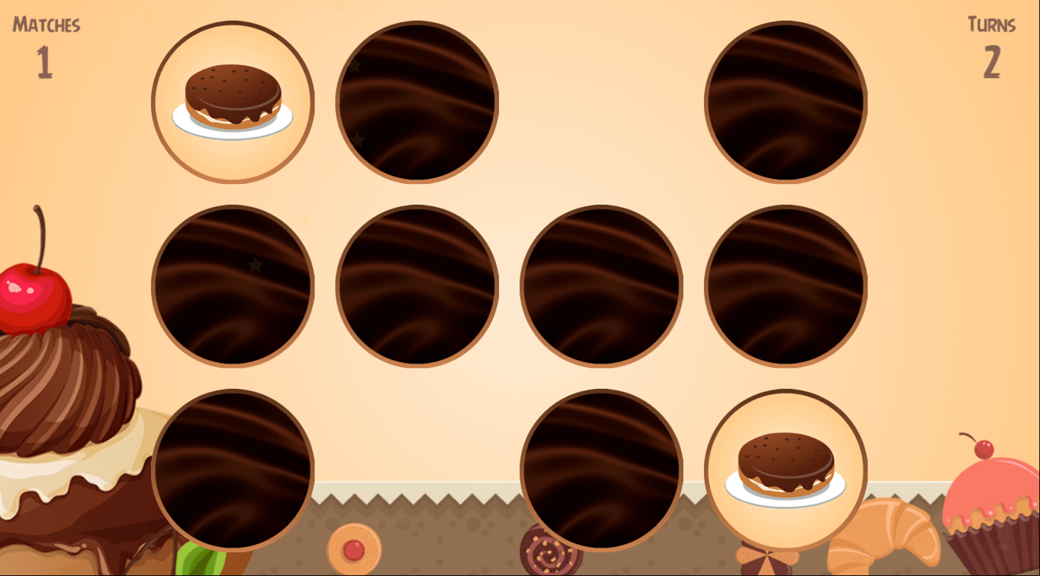 Sweets Memory Game Play Screenshot.