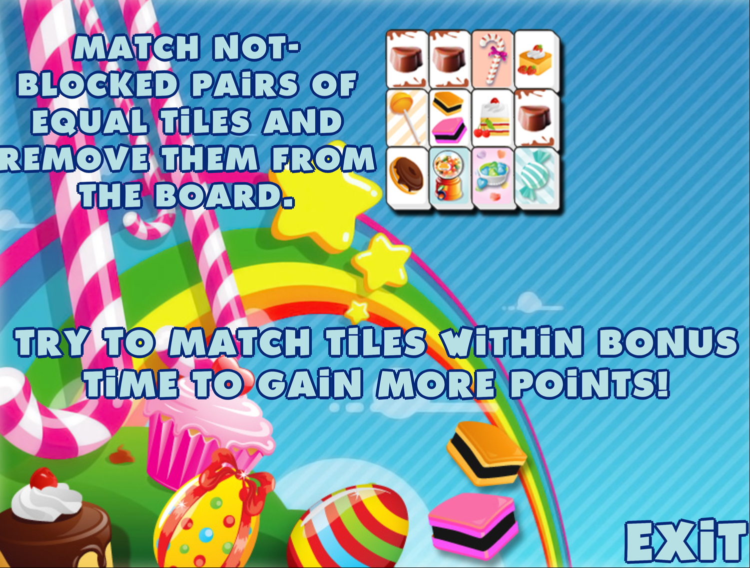 Sweety Mahjong Help Screen Screenshot.