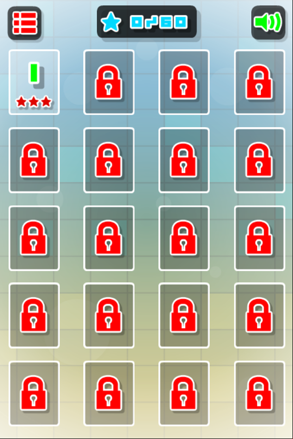 Swing Triangle Game Level Select Screenshot.