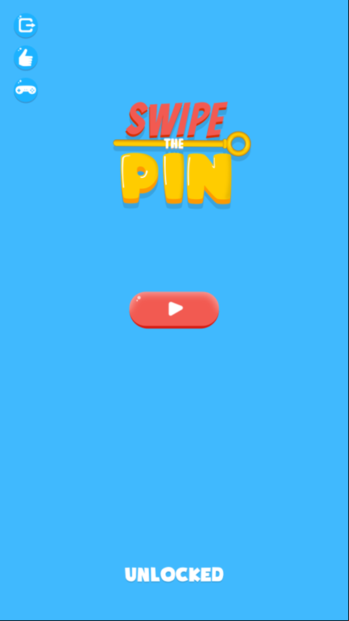 Swipe the Pin Game Welcome Screen Screenshot.
