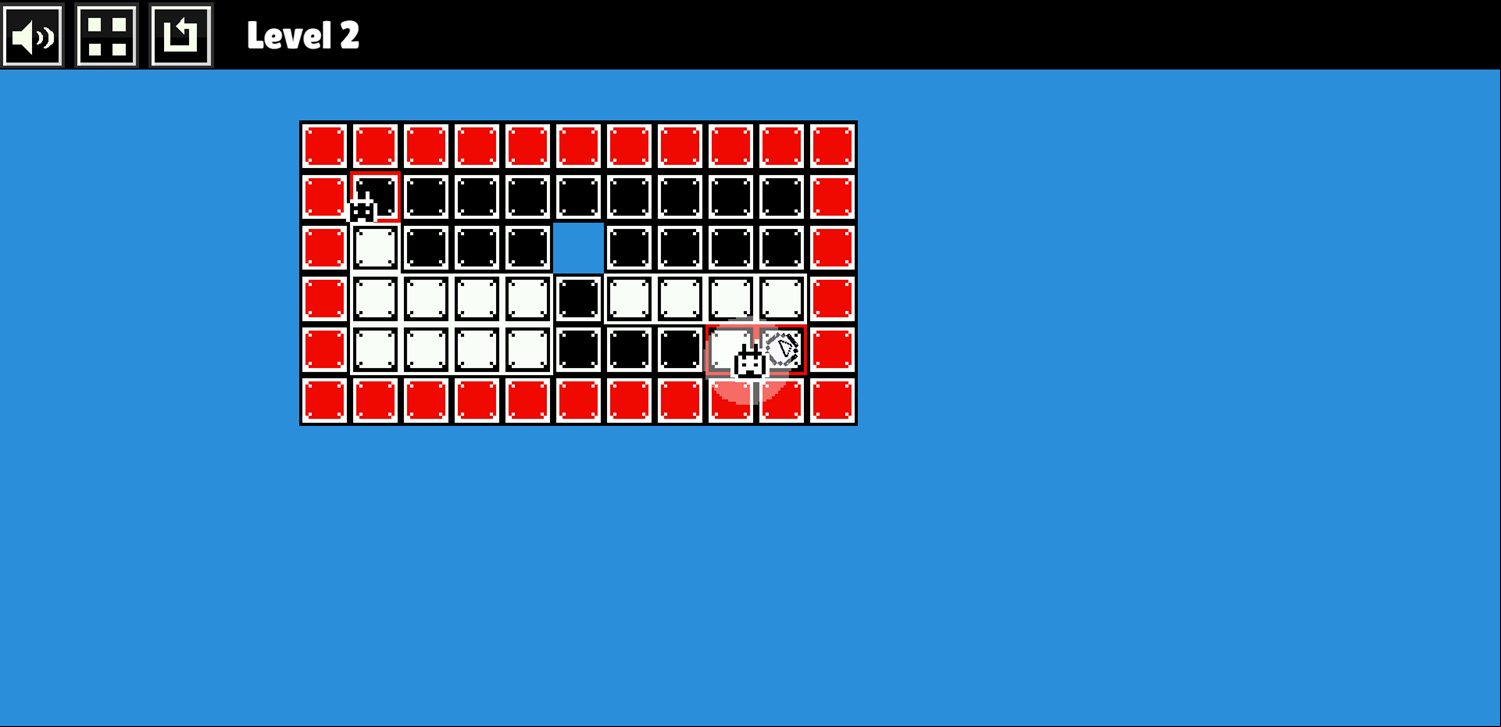 Tamachi Ying Yang Puzzle Game Level With An Open Space Screenshot.