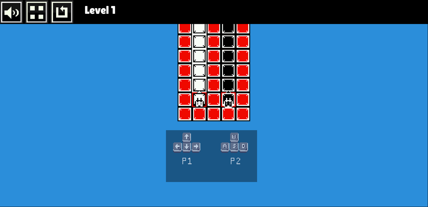Tamachi Ying Yang Puzzle Game Two Player Controls Screen Screenshot.