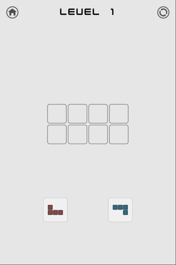 Tangram Blocks Game Level Start Screenshot.