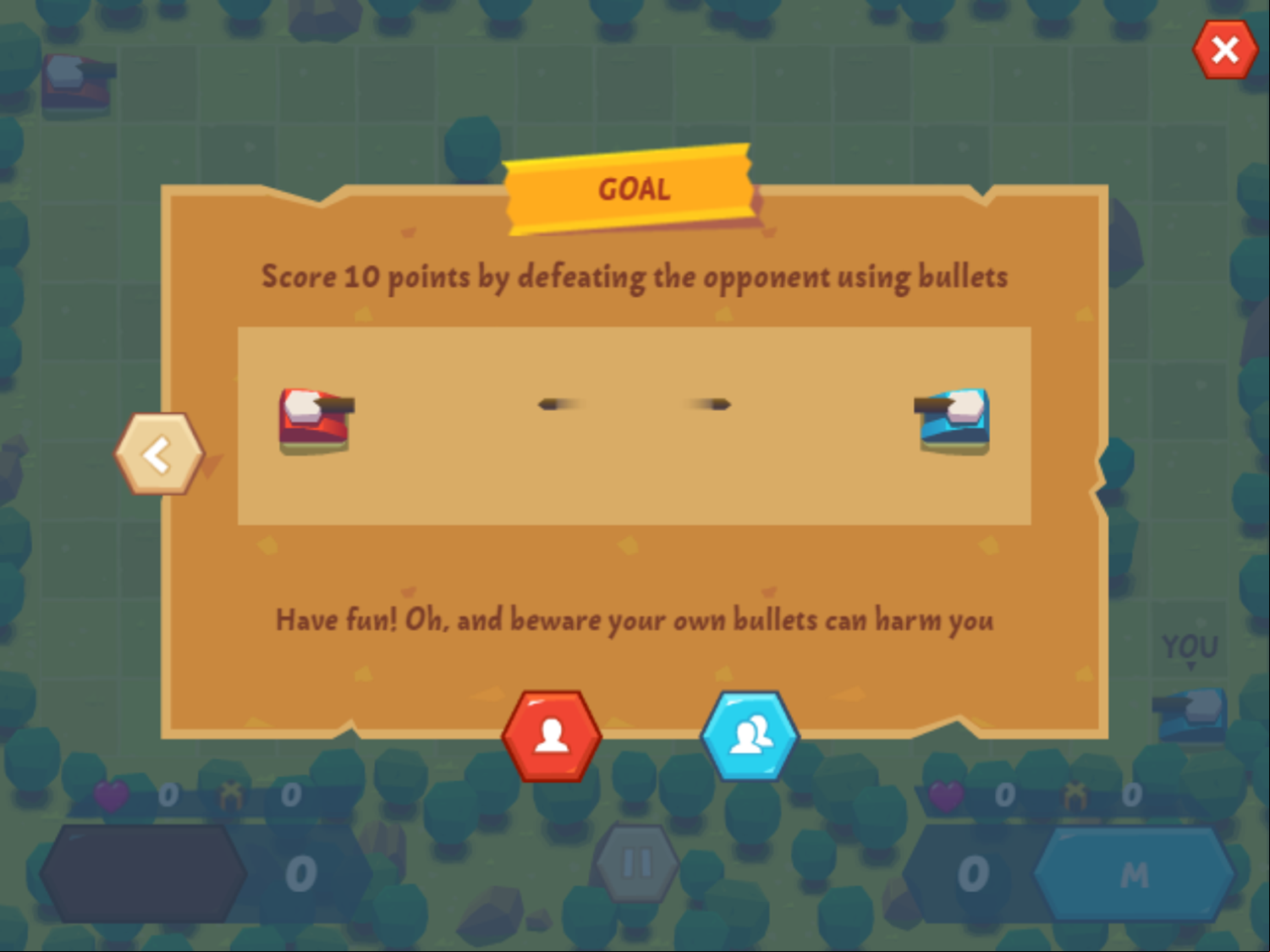 Tank Battle Game Goal Screenshot.