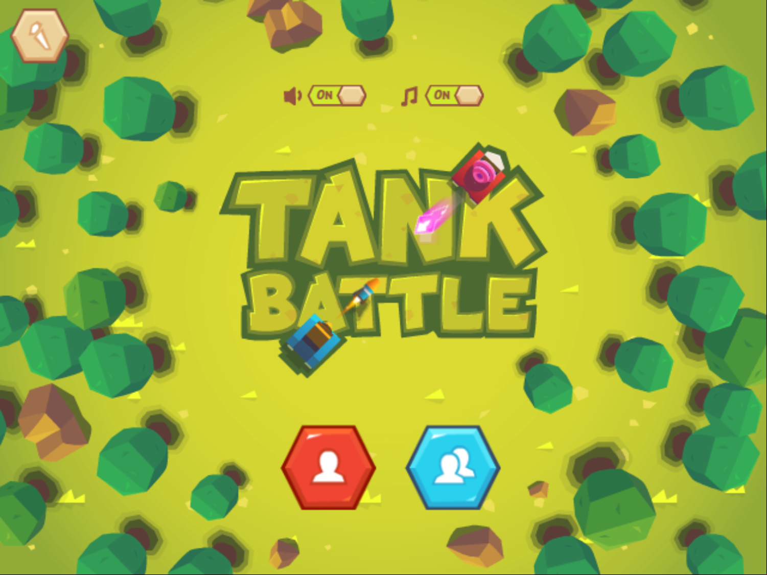Tank Battle Game Welcome Screen Screenshot.