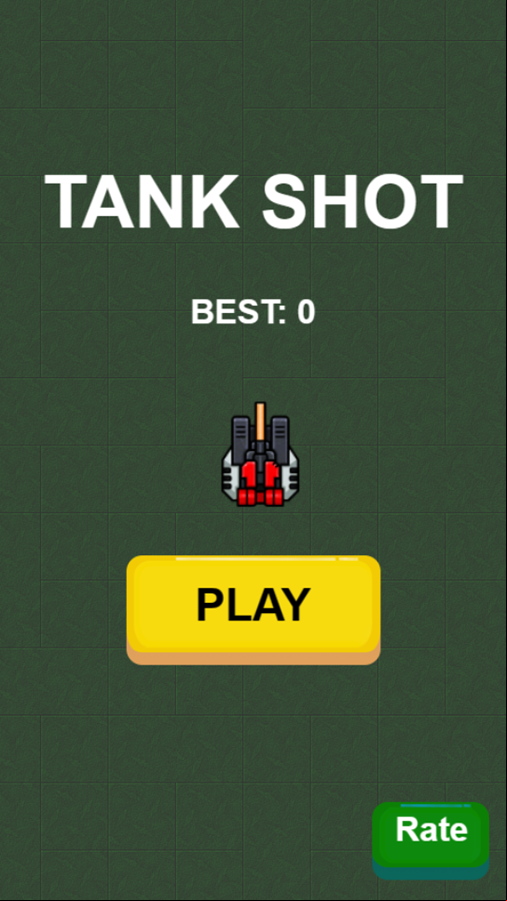 Tank Shot Game Welcome Screen Screenshot.