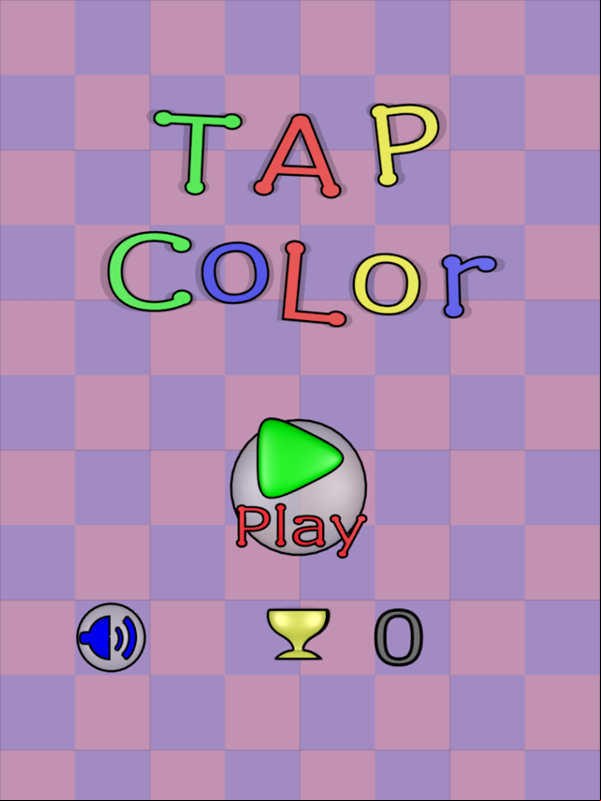 Tap Color Game Welcome Screen Screenshot.