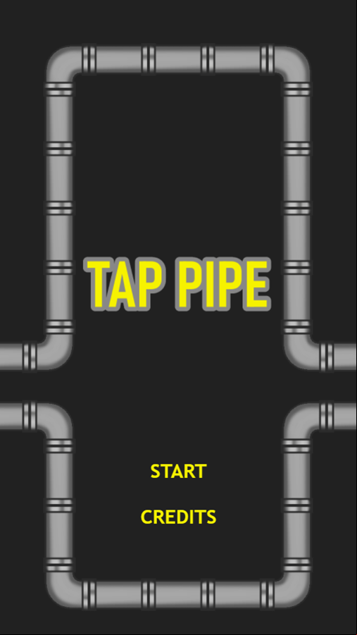 Tap Pipe Game Welcome Screen Screenshot.