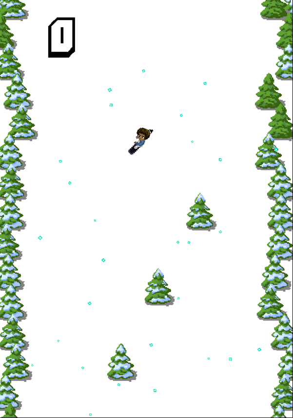 Tap Skier Game Start Screenshot.