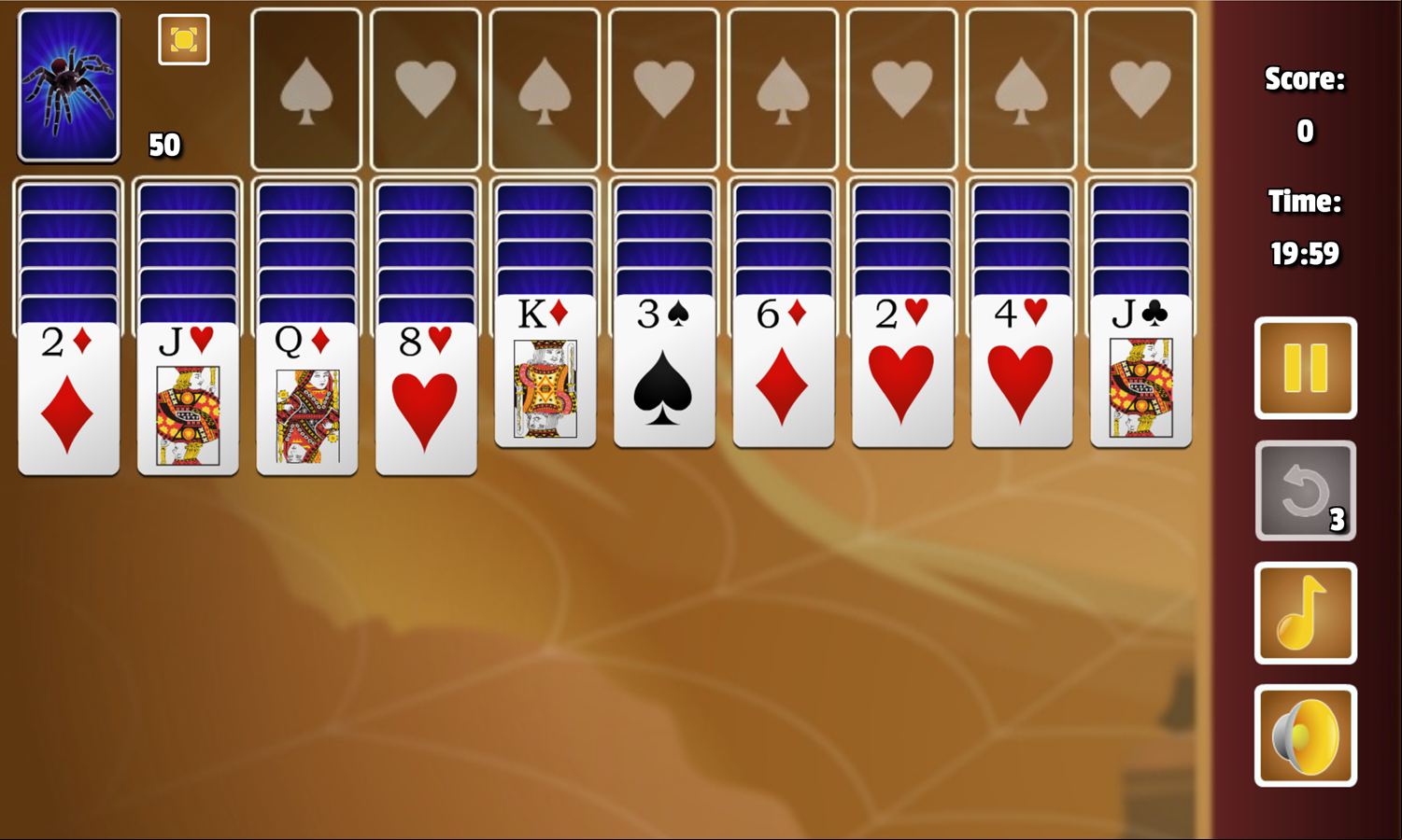 Tarantula Solitaire Game Deal Screenshot.