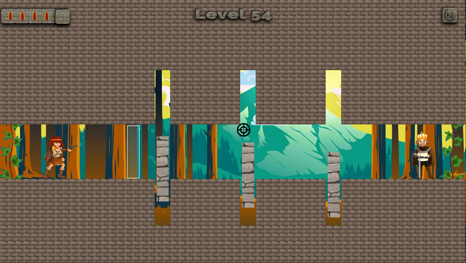 Target Triumph Game Three Stone Walls Screenshot.