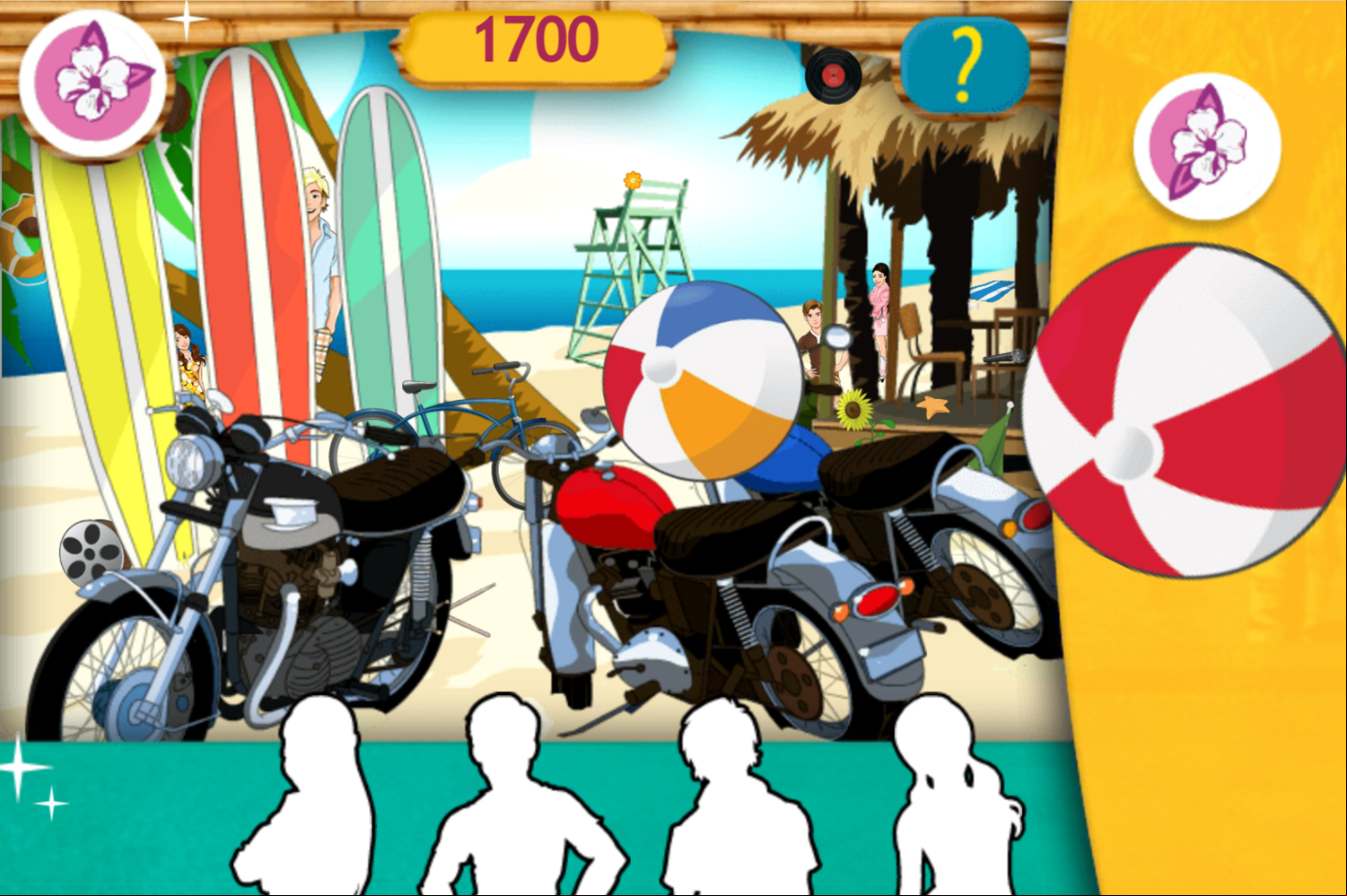 Teen Beach Movie Brady's Beach Scramble Game Playing Bonus Round Screenshot.