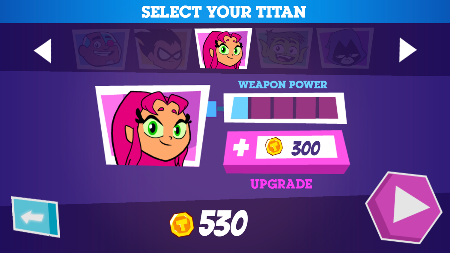 Teen Titans Go Attack of the Drones Game Select Your Titan Screenshot.