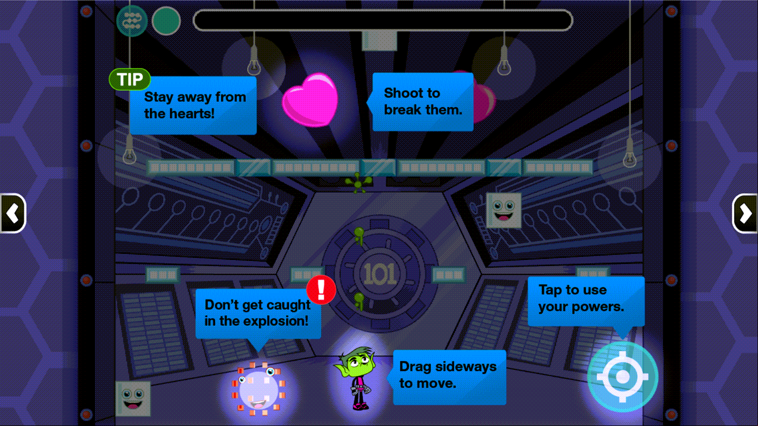 Teen Titans Go Titanic Heartbreak Game Instructions Screenshot.