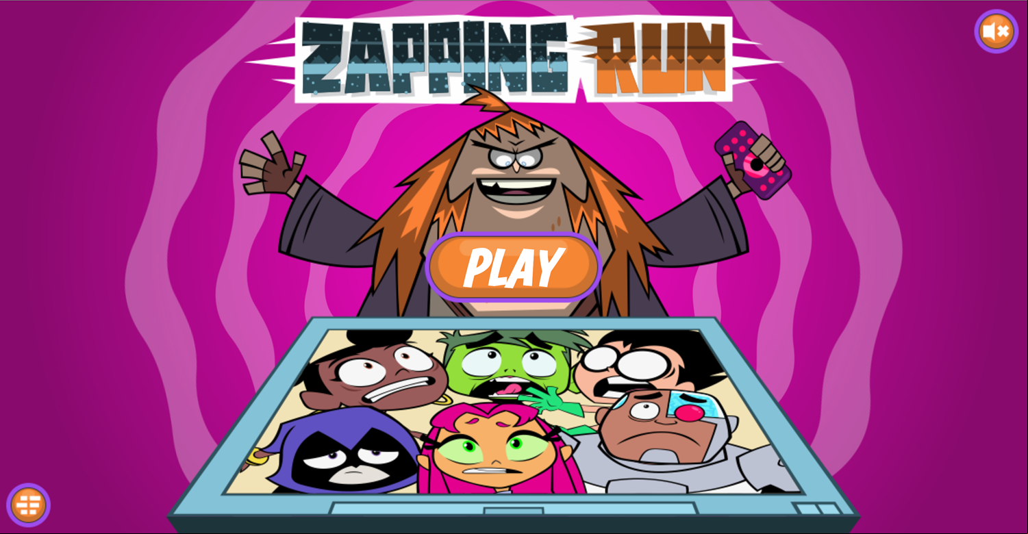 Teen Titans Go Zapping Run Welcome Screen Screenshot.