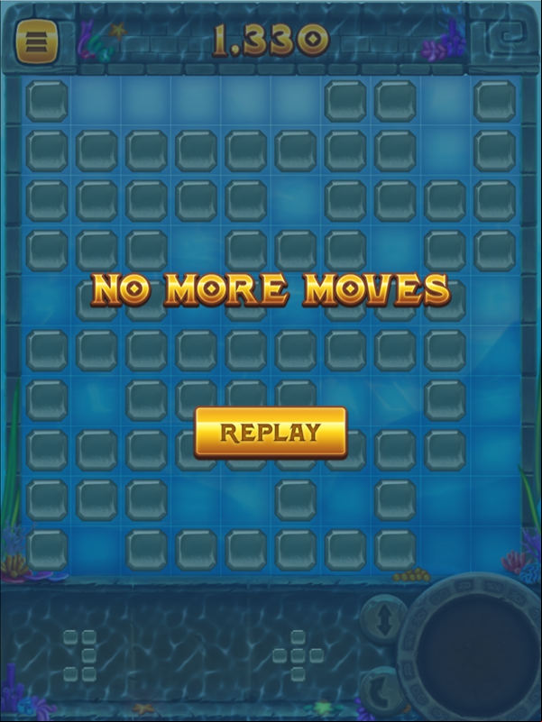 Templok Game Over Screenshot.