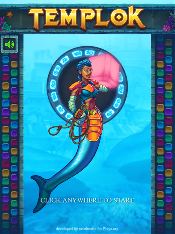 Templok Welcome Screen Screenshot.