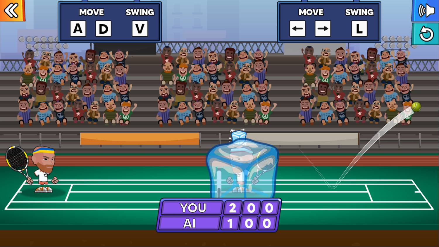 Tennis Champs Game Match Play Screenshot.