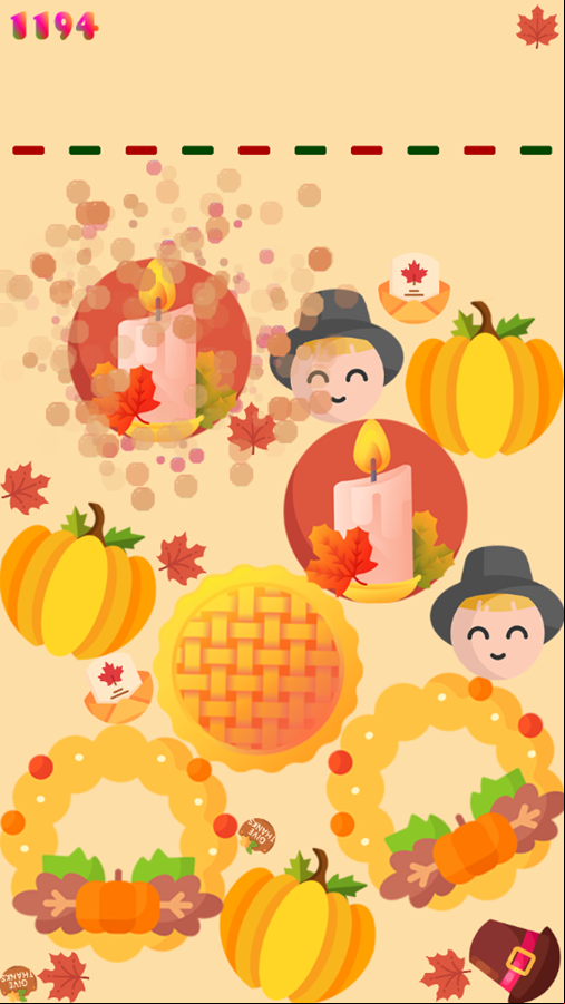 Thanksgiving Suika Game Challenge Screenshot.
