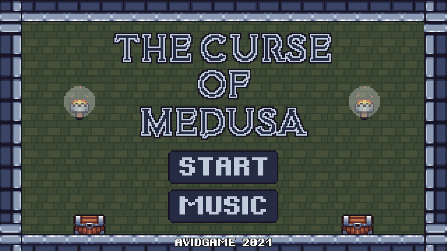 The Curse of Medusa Game Welcome Screen Screenshot.