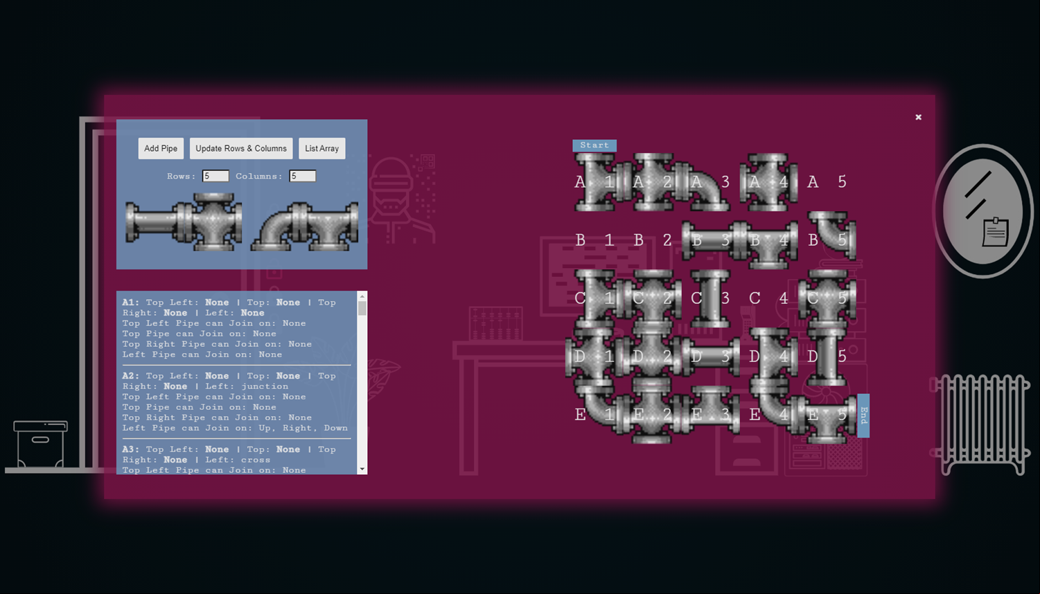 The Room Escape Game Pipe Puzzle Screenshot.