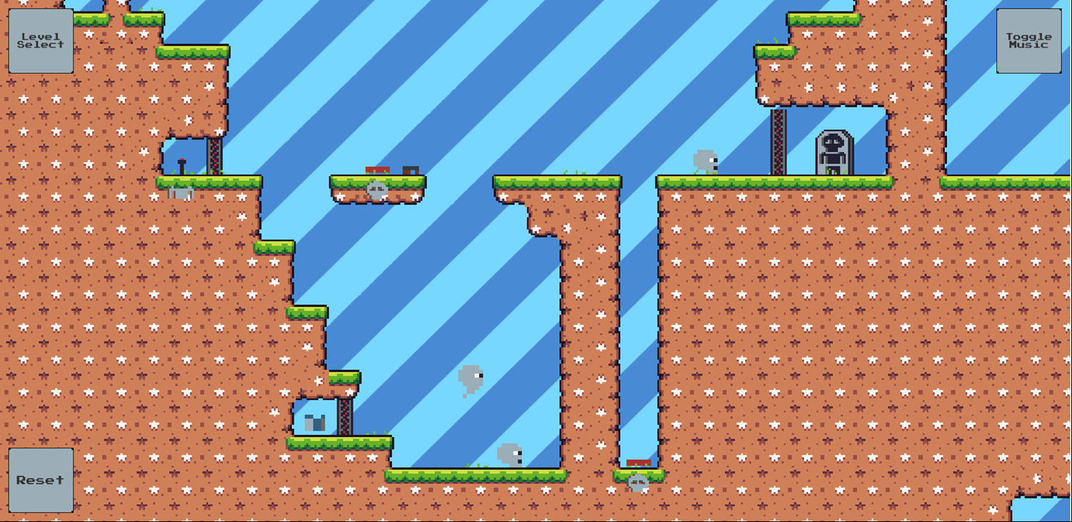 There's No Problem Game Level With Multiple Skulls Screenshot.