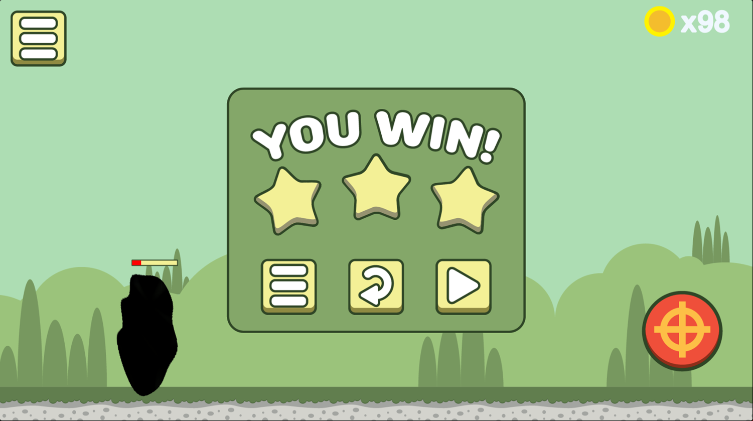 Thomas Runner Game Level Complete Screenshot.