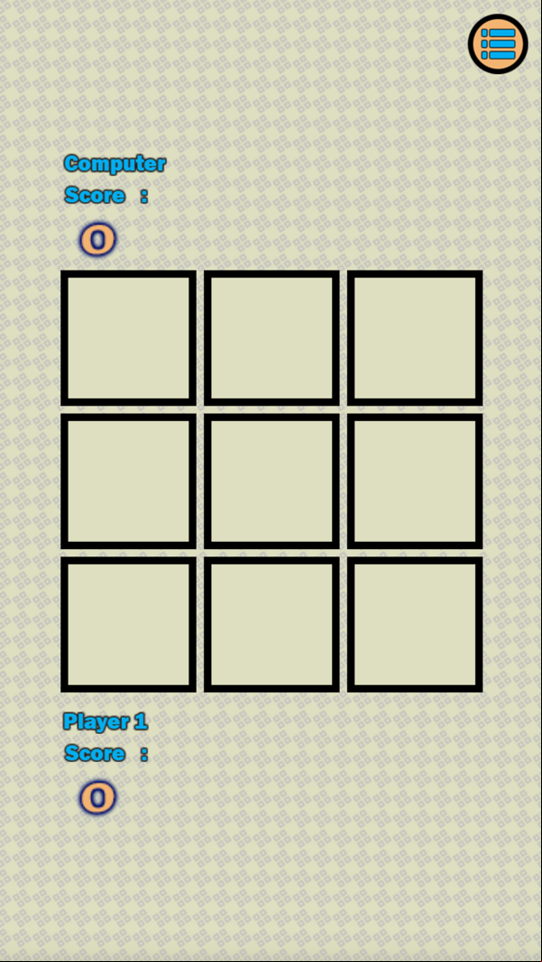 Noughts and Crosses Game Screenshot.
