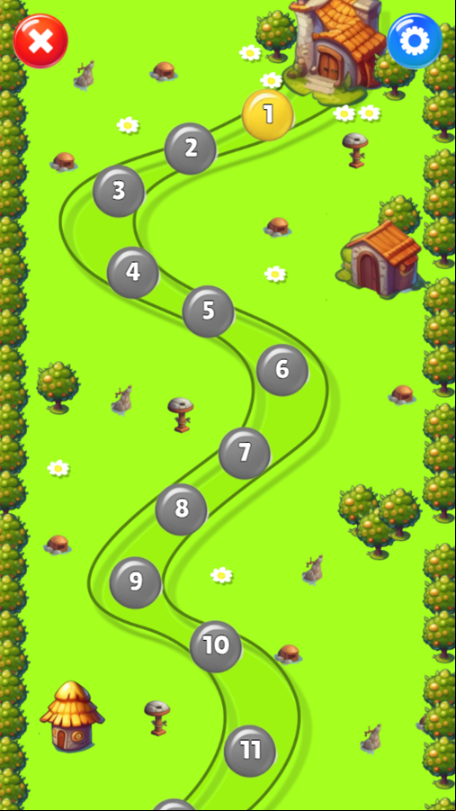 Tile 2 Match Game Level Select Screenshot.