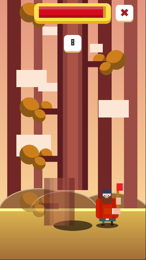 Timber Man Game Play Screenshot.
