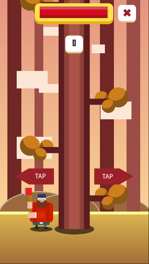 Timber Man Game Start Screenshot.