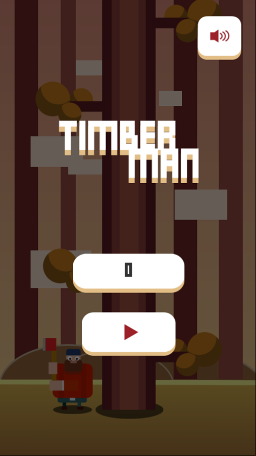 Timber Man Game Welcome Screen Screenshot.