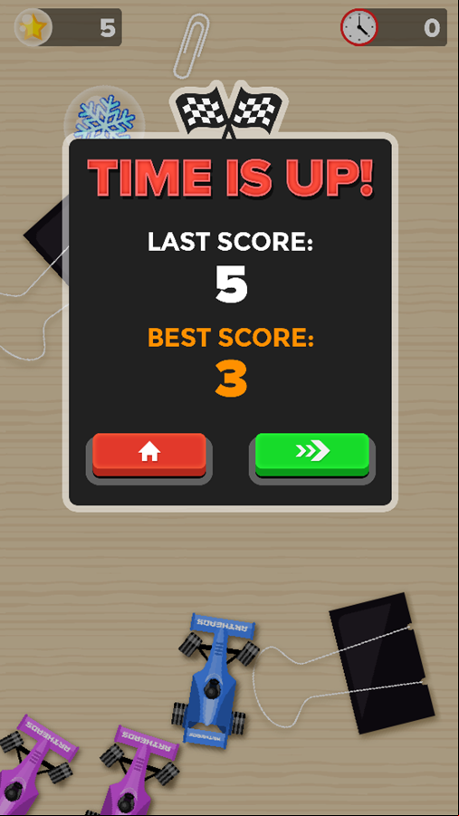 Tiny Race Game Score Screenshot.
