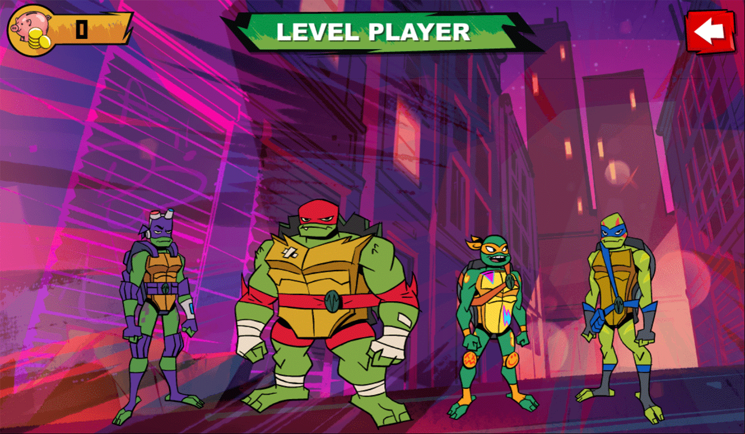 TMNT Bumper Bros Character Select Screenshot.