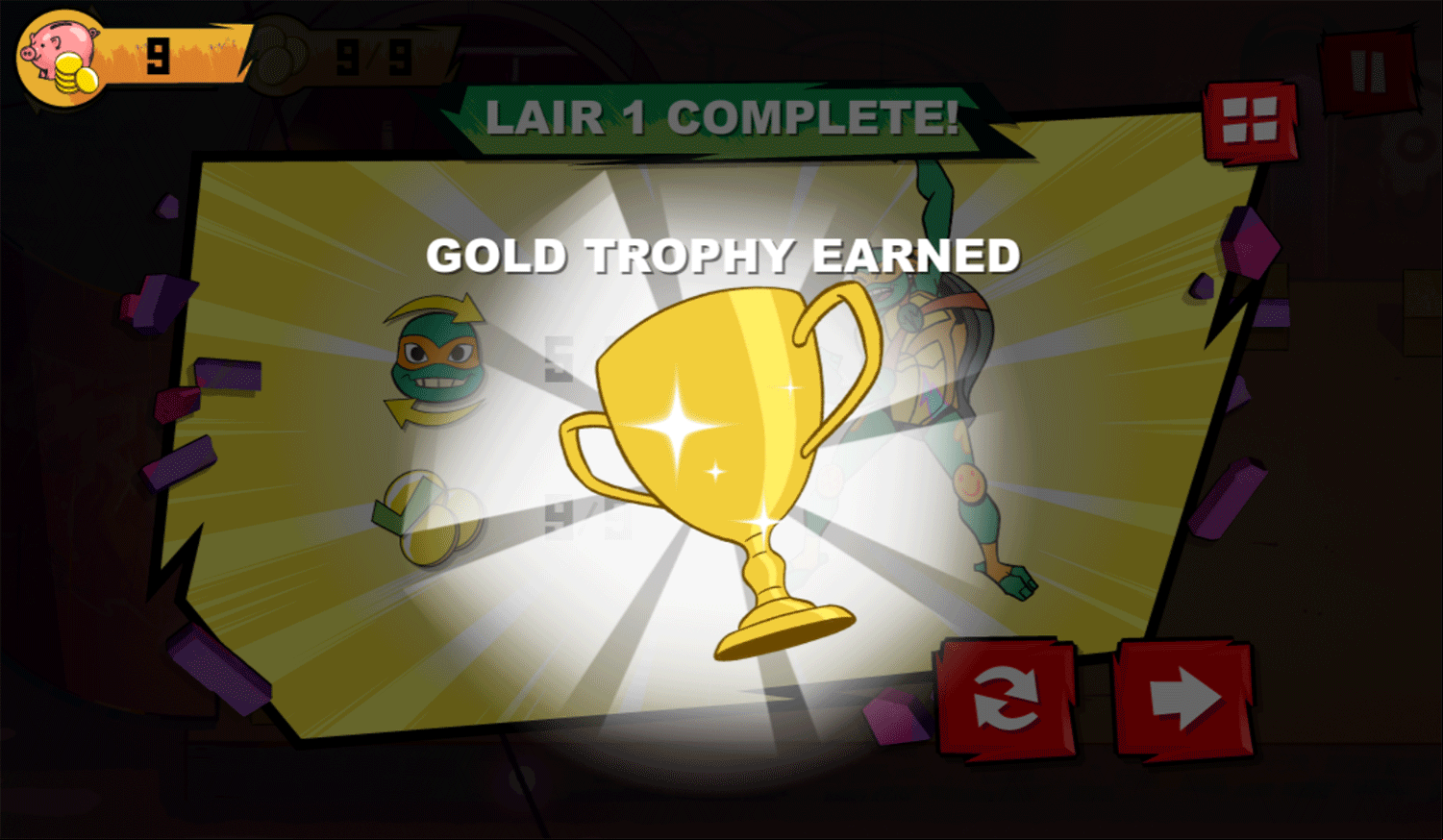 TMNT Bumper Bros Result Screenshot.
