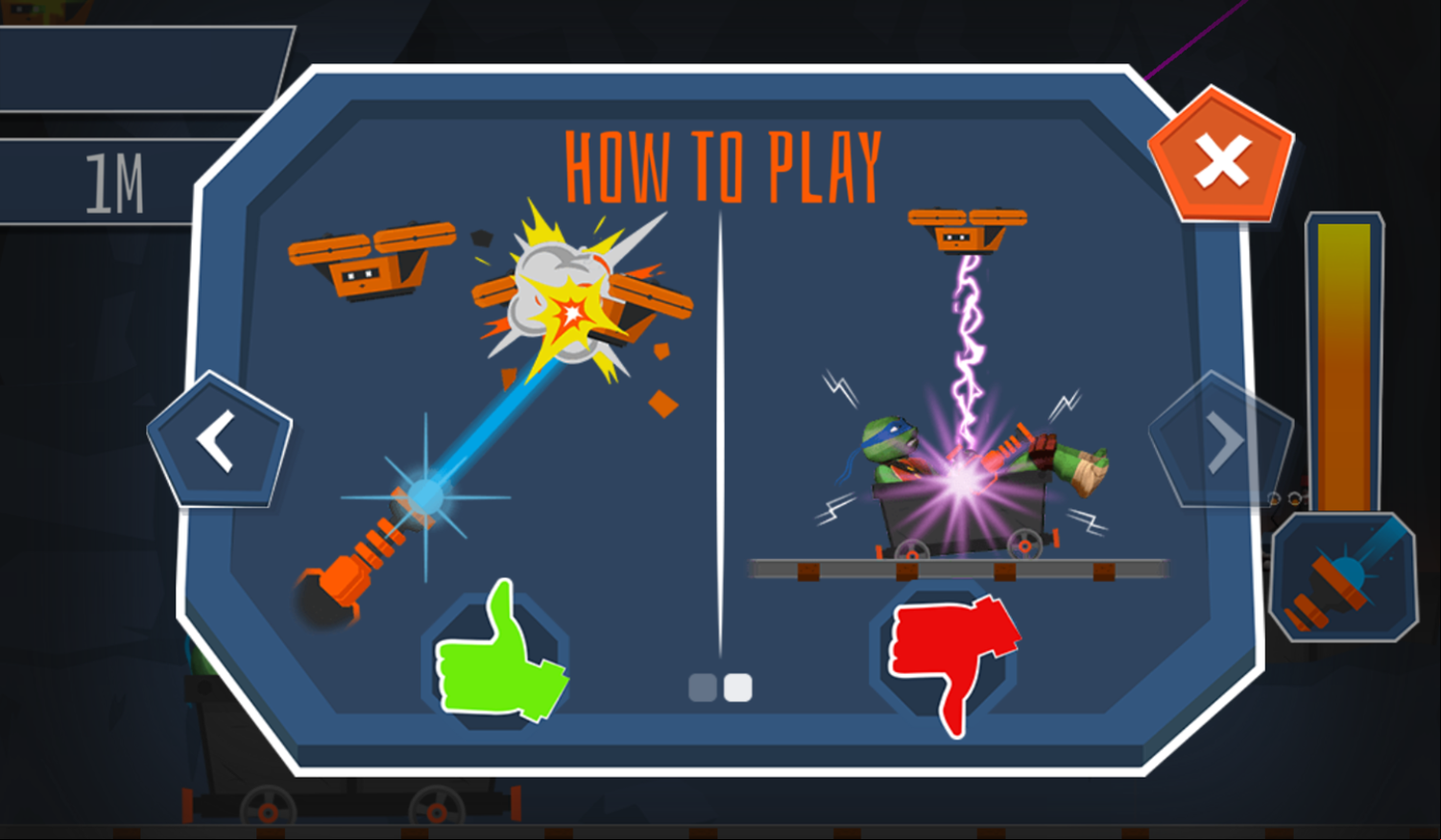 TMNT Laser Cave Game How To Play Screenshot.