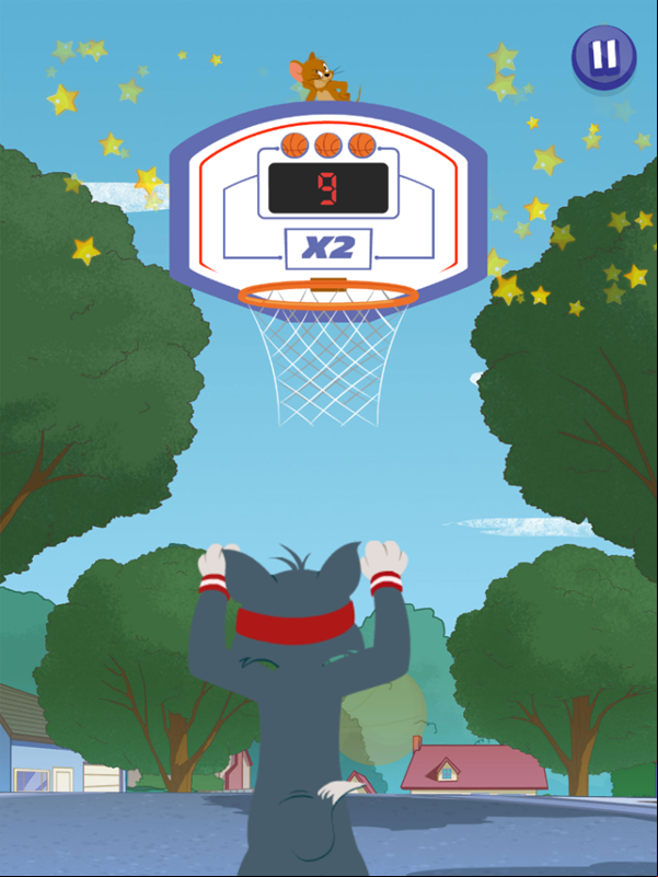 Tom & Jerry Backyard Hoops Game Bonus Points Screenshot.