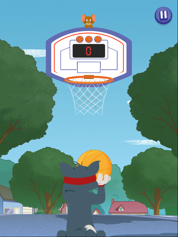 Tom & Jerry Backyard Hoops Game Start Screenshot.
