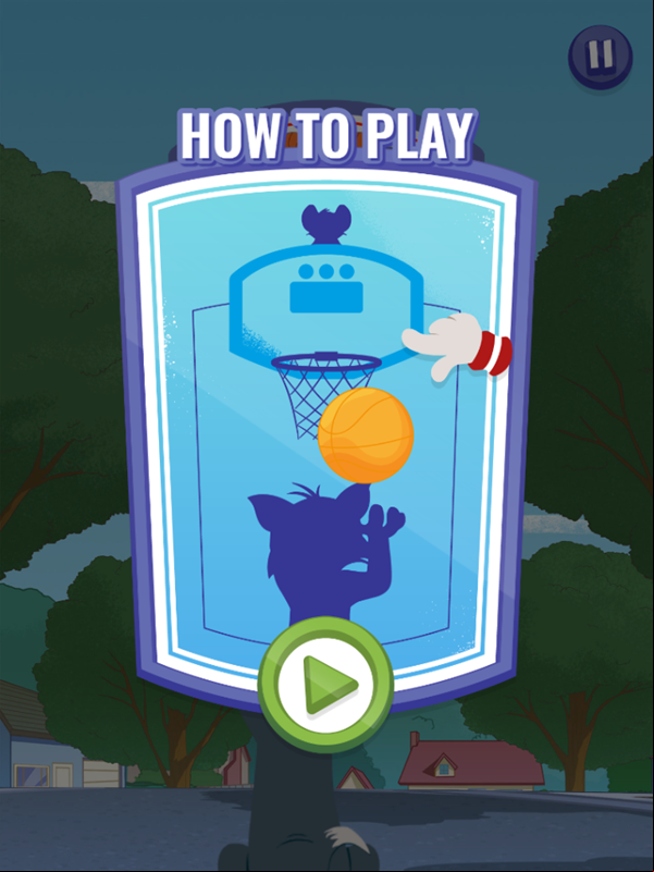 Tom & Jerry Backyard Hoops Game How To Play Screenshot.
