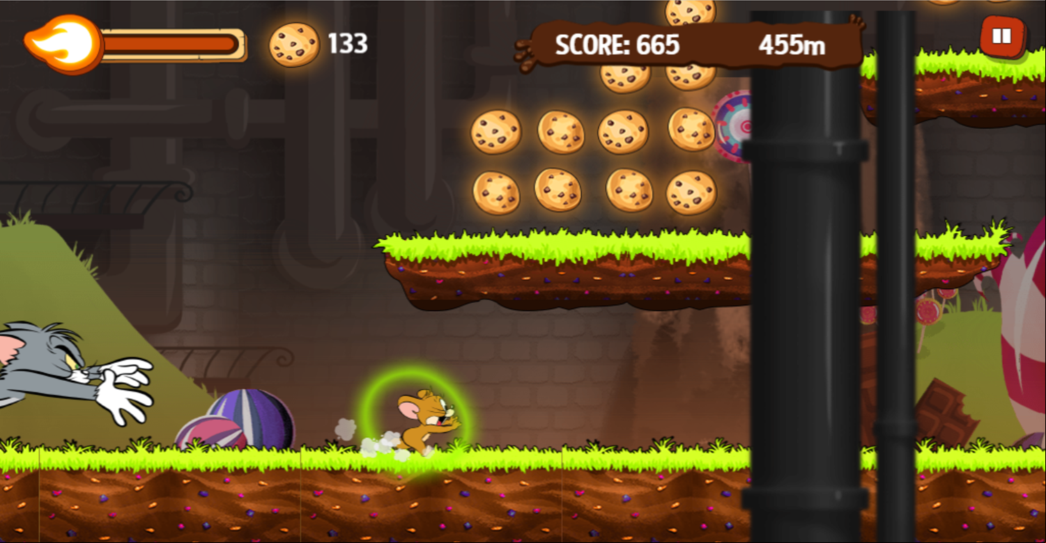 Tom and Jerry Chocolate Chase Game Screenshot.